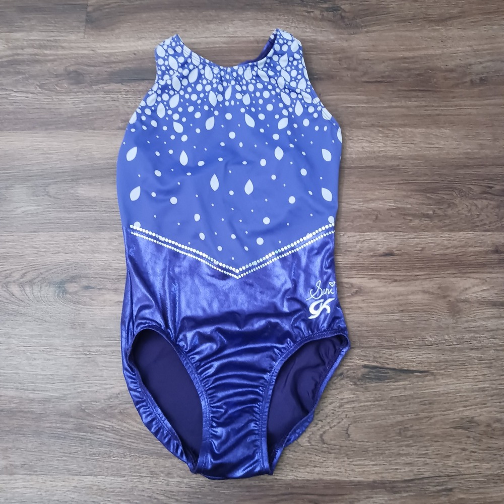 GK Elite Suni Lee Gymnastics Leotard Purple Ombre Rhinestone E4534 Womens Small